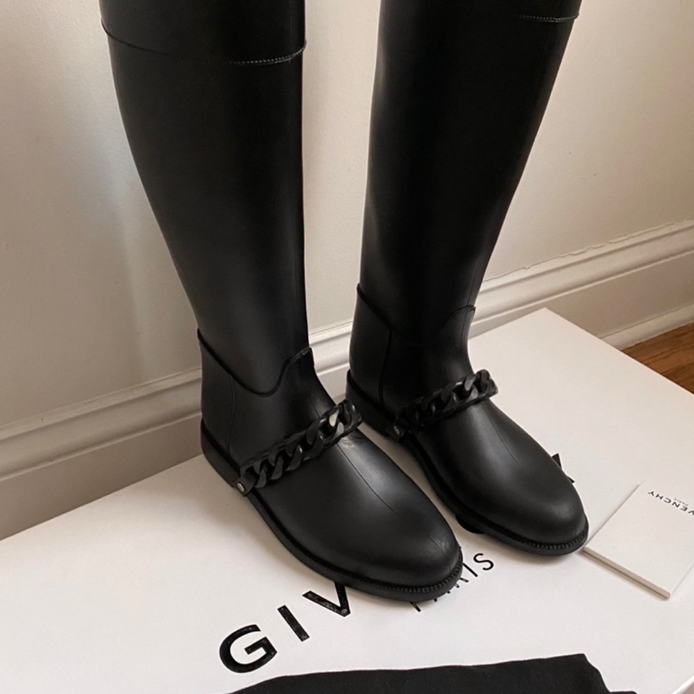 Givenchy rubber rain boots size 8